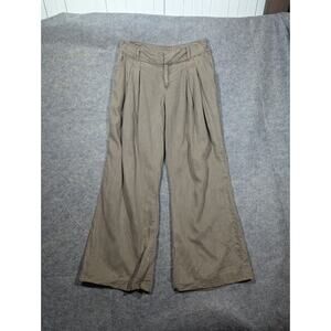 SUNDANCE Everyday Elegance Wide Leg Pants Mid Rise Pleated in Beige Women's 8